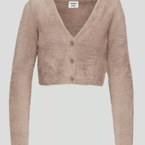 Aritzia Sunday Best Reese Cardigan (Turner Taupe, Size Small) - Picture 1 of 9